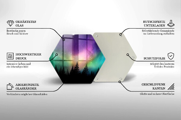 Protection plaque induction Aurores boréales et forêt