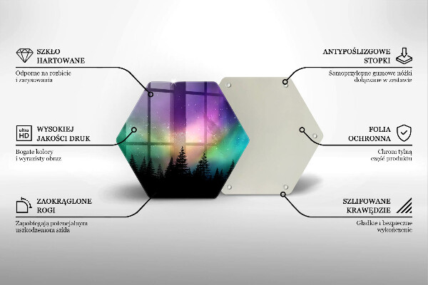 Protection plaque induction Aurores boréales et forêt