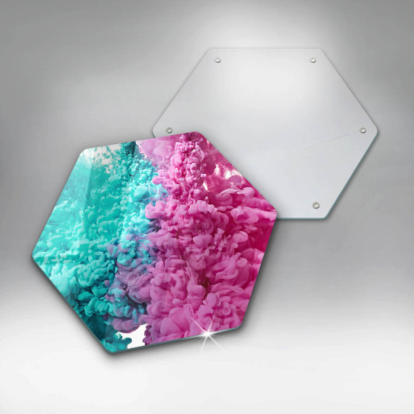 Protection plaque induction Fumée rose turquoise