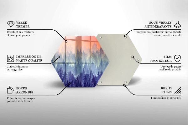 Protection plaque induction Forêt au coucher du soleil