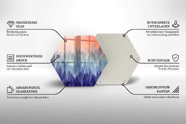 Protection plaque induction Forêt au coucher du soleil