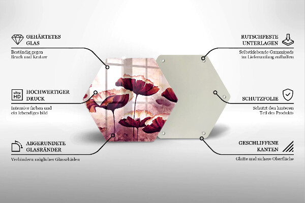 Protection plaque induction Peinture de fleurs