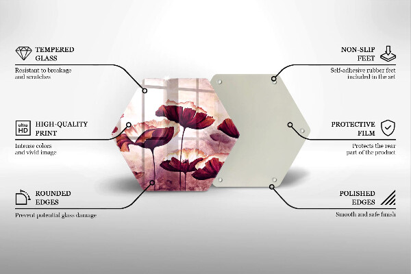 Protection plaque induction Peinture de fleurs