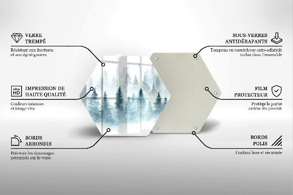 Protection plaque induction Forêt d'hiver peinte