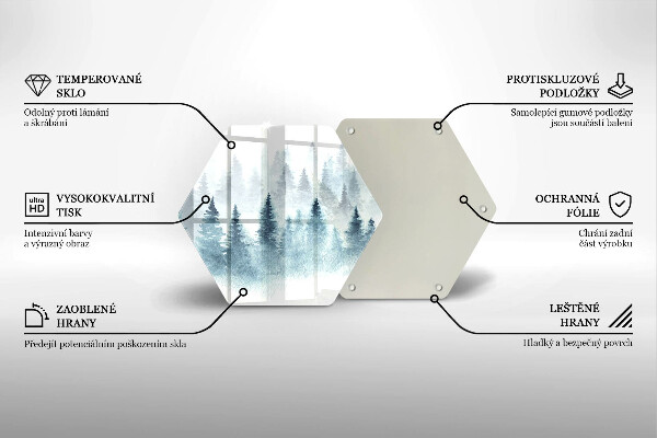 Protection plaque induction Forêt d'hiver peinte