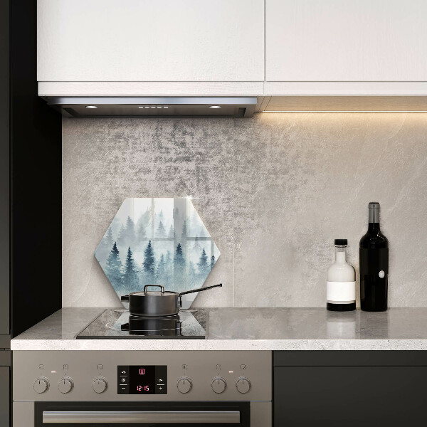 Protection plaque induction Forêt d'hiver peinte