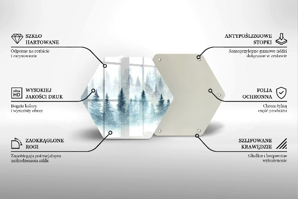 Protection plaque induction Forêt d'hiver peinte