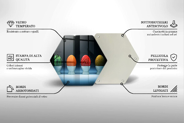 Cache plaque de cuisson Oeufs de fruits abstraits