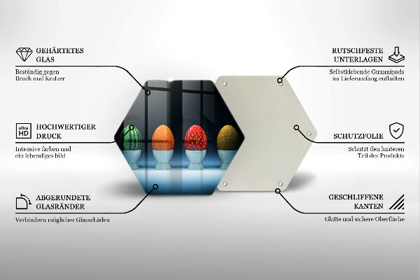 Cache plaque de cuisson Oeufs de fruits abstraits