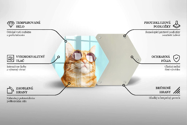 Protection plaque induction Chat rouge avec des lunettes