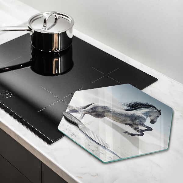 Cache plaque de cuisson Cheval blanc