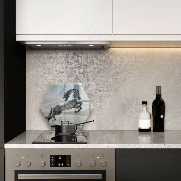 Cache plaque de cuisson Cheval blanc