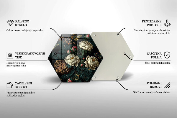 Protection plaque induction Fleurs de pivoine vintage