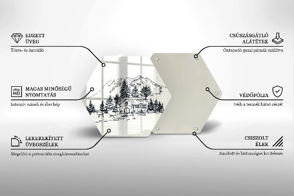 Cache plaque de cuisson Dessin d'un chalet à la montagne