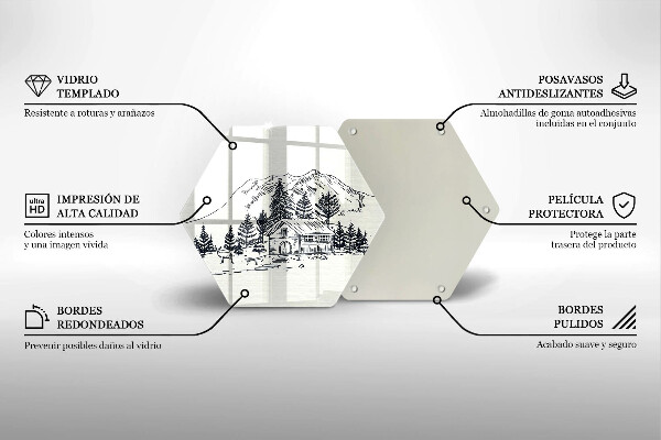 Cache plaque de cuisson Dessin d'un chalet à la montagne