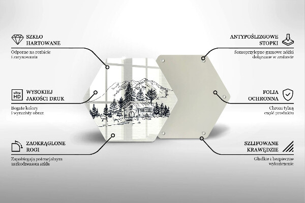 Cache plaque de cuisson Dessin d'un chalet à la montagne