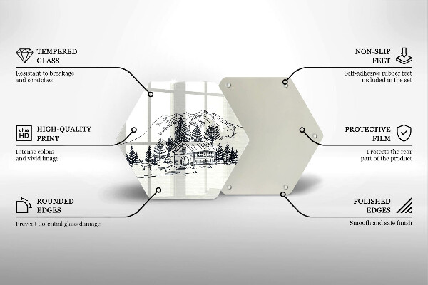 Cache plaque de cuisson Dessin d'un chalet à la montagne
