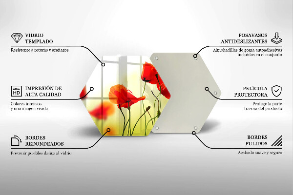 Cache plaque de cuisson Fleurs de coquelicots rouges