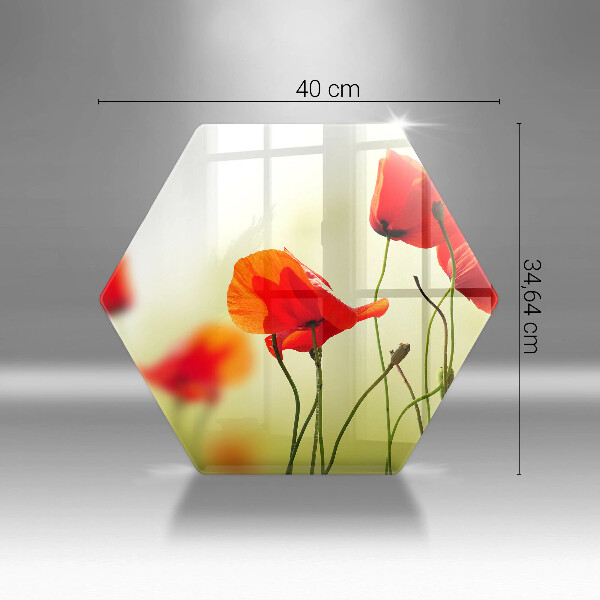 Cache plaque de cuisson Fleurs de coquelicots rouges