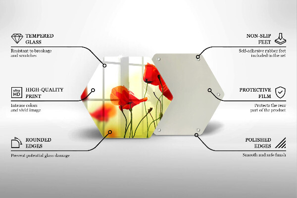 Cache plaque de cuisson Fleurs de coquelicots rouges