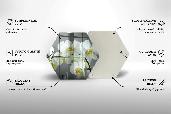 Cache plaque de cuisson Fleurs d'orchidées blanches