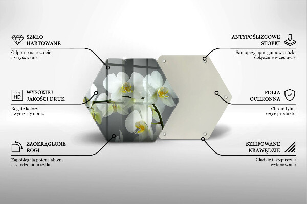 Cache plaque de cuisson Fleurs d'orchidées blanches