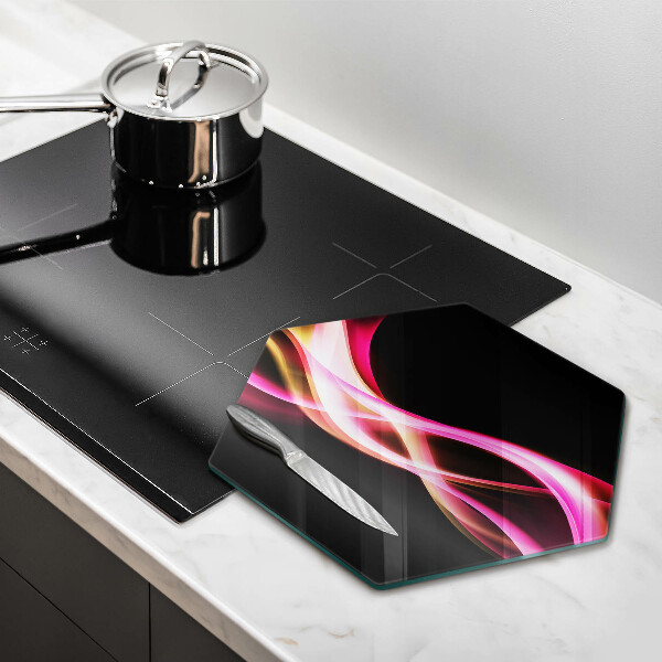 Cache plaque de cuisson Fumée de néon abstraite