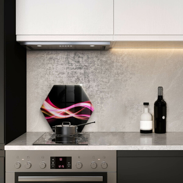 Cache plaque de cuisson Fumée de néon abstraite