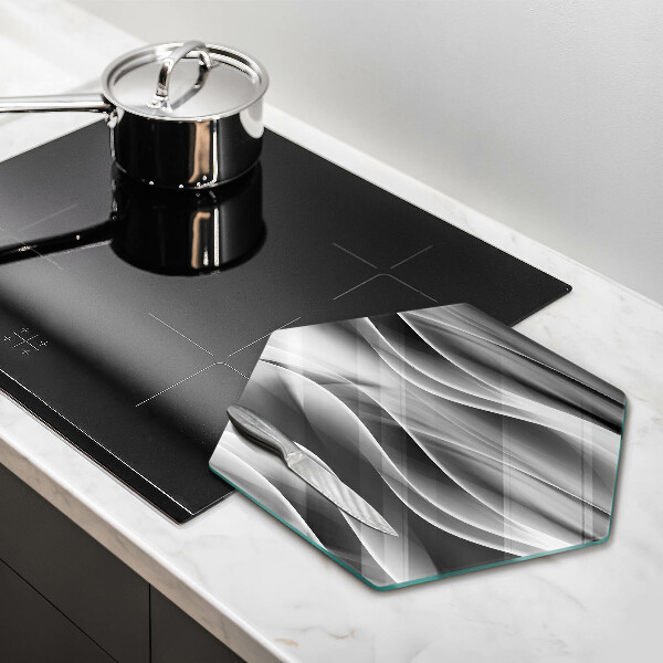 Cache plaque de cuisson Lignes abstraites de fumée