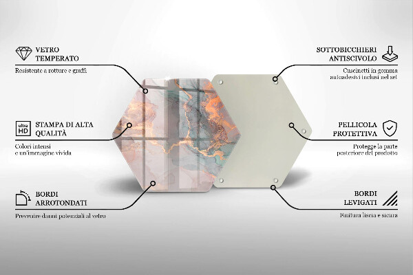 Protection plaque induction Marbre avec de l'or