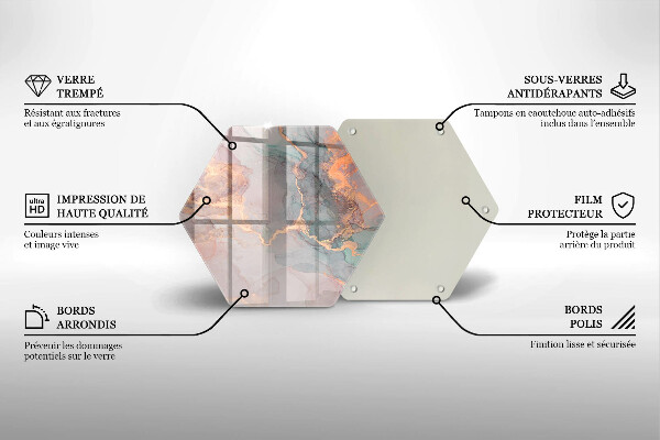 Protection plaque induction Marbre avec de l'or