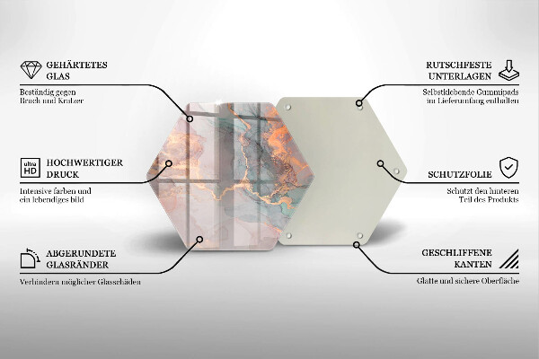 Protection plaque induction Marbre avec de l'or