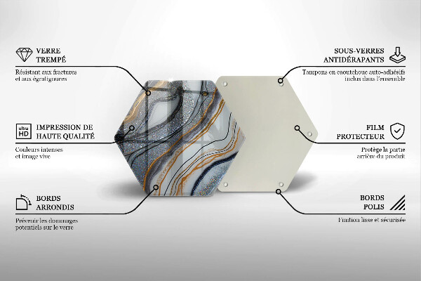 Protection plaque induction rocher avec de l'or