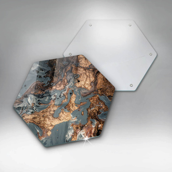 Protection plaque induction Structure rocheuse dorée
