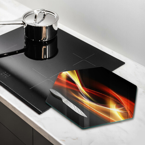 Cache plaque de cuisson Fumée et lumière abstraites