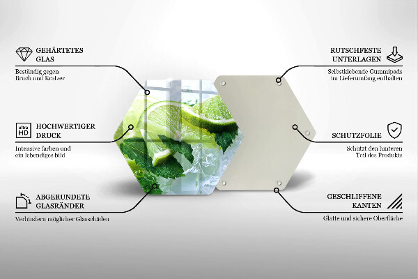 Cache plaque de cuisson Citron vert menthe et glace