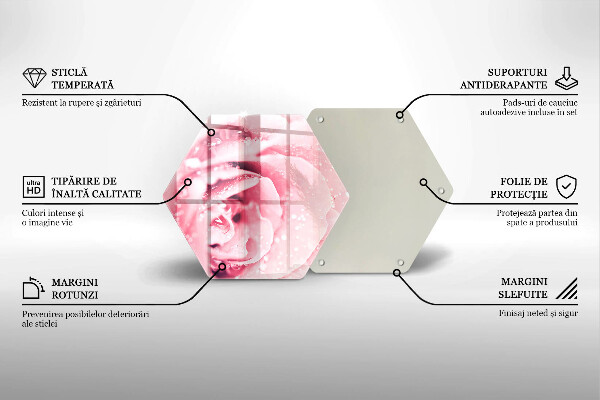 Protection plaque induction Gouttes de rosée et fleur rose