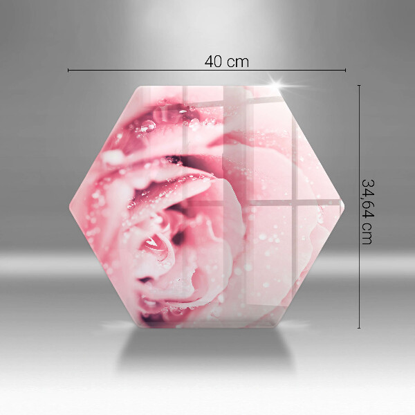 Protection plaque induction Gouttes de rosée et fleur rose