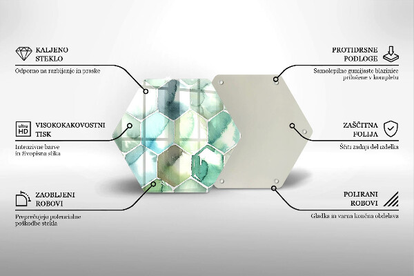 Protection plaque induction Hexagones aquarelle