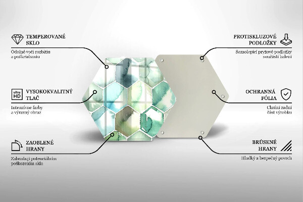 Protection plaque induction Hexagones aquarelle