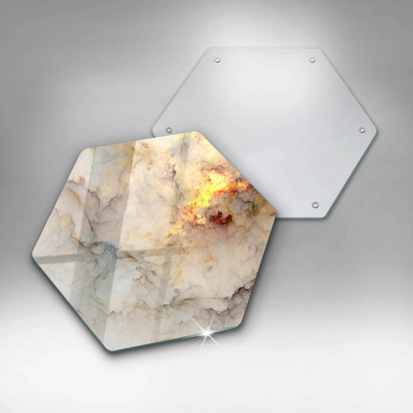 Protection plaque induction Texture de marbre avec de l'or