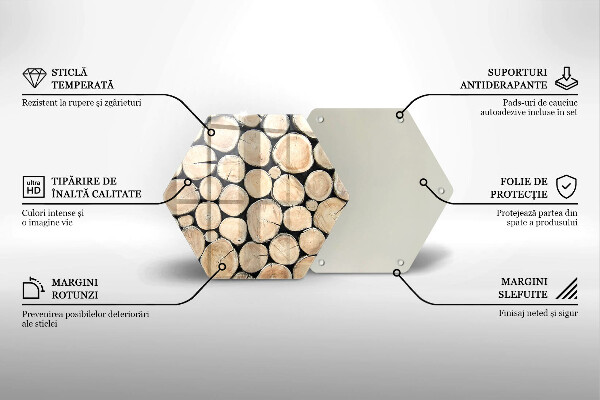 Cache plaque de cuisson Troncs d'arbres en bois