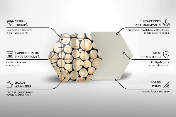 Cache plaque de cuisson Troncs d'arbres en bois