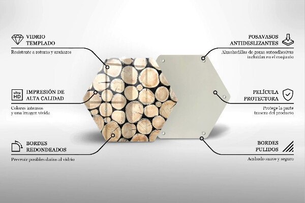 Cache plaque de cuisson Troncs d'arbres en bois