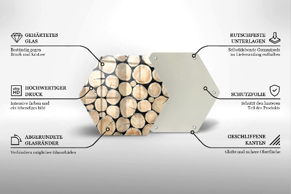 Cache plaque de cuisson Troncs d'arbres en bois
