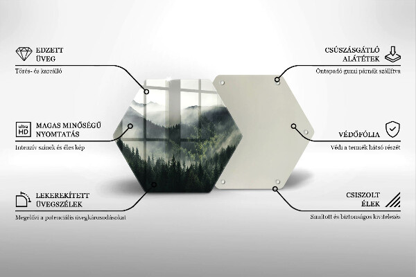 Protection plaque induction Paysage de forêt et de brouillard