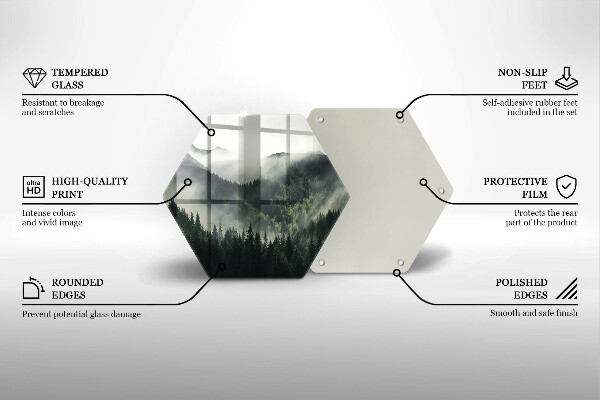 Protection plaque induction Paysage de forêt et de brouillard