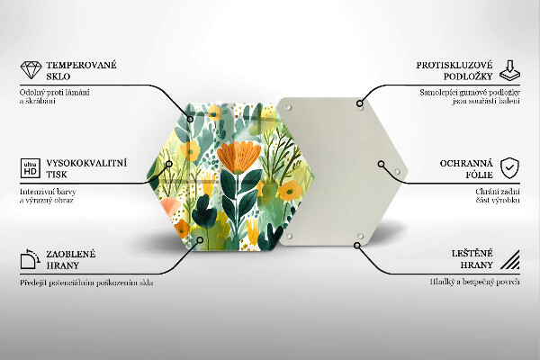 Protection plaque induction Fleurs peintes