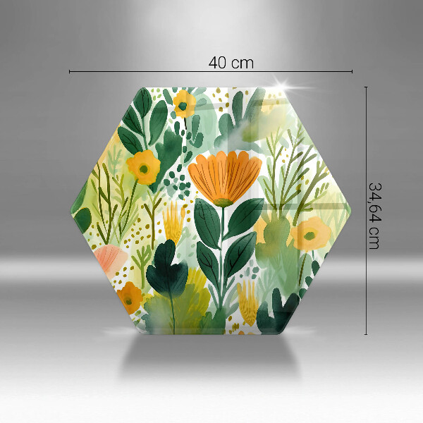 Protection plaque induction Fleurs peintes