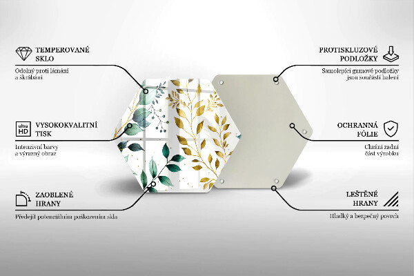 Protection plaque induction Feuilles vertes et dorées